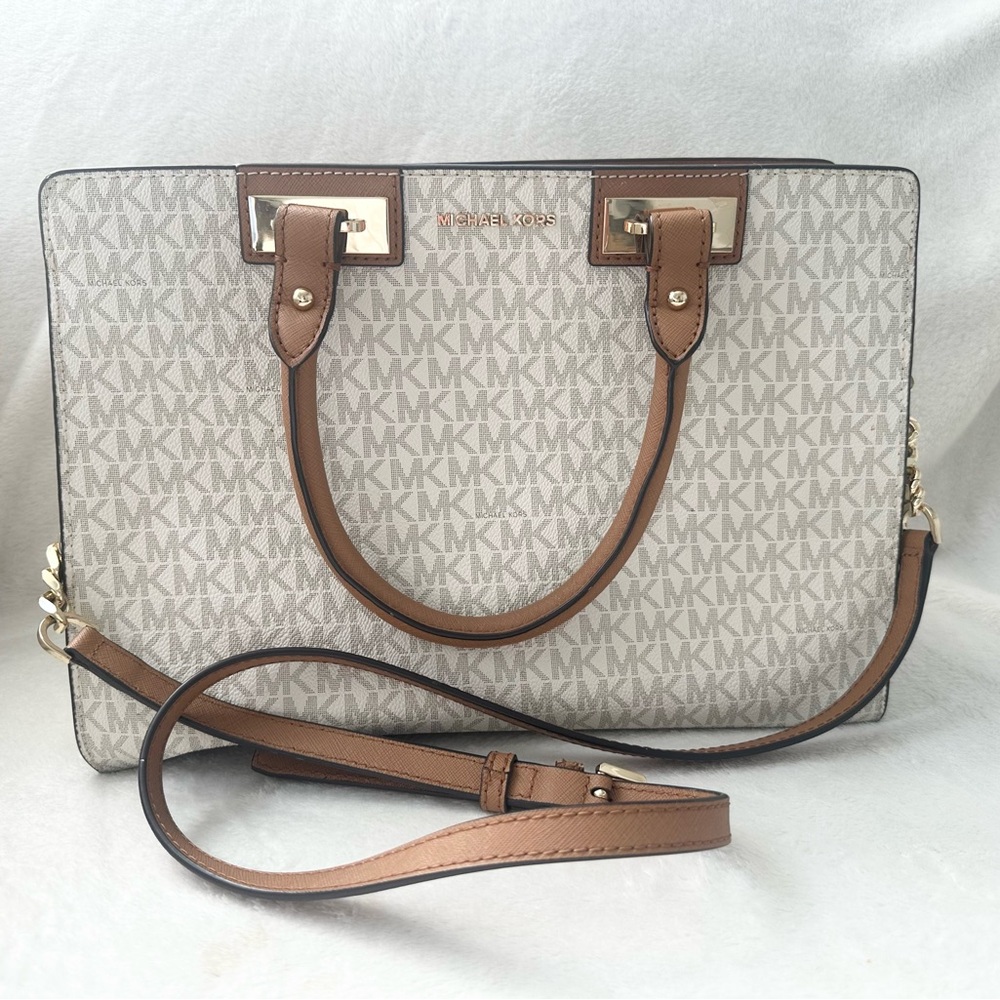 Michael Kors Brown and Cream Tote Bag